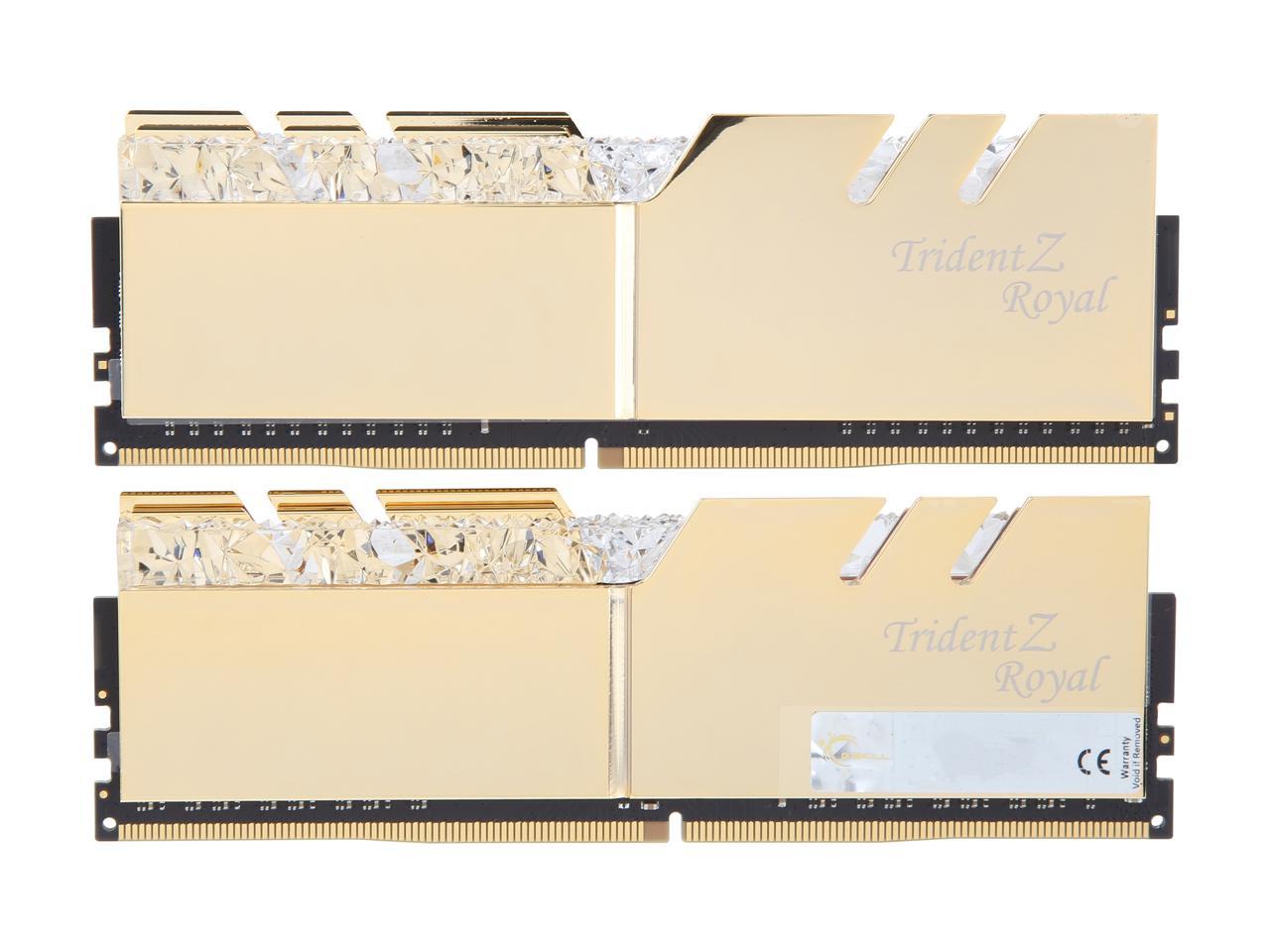G.SKILL Trident Z Royal Series 16GB (2 x 8GB) DDR4 4800 (PC4-38400) Desktop Memory Model F4-4800C18D-16GTRG