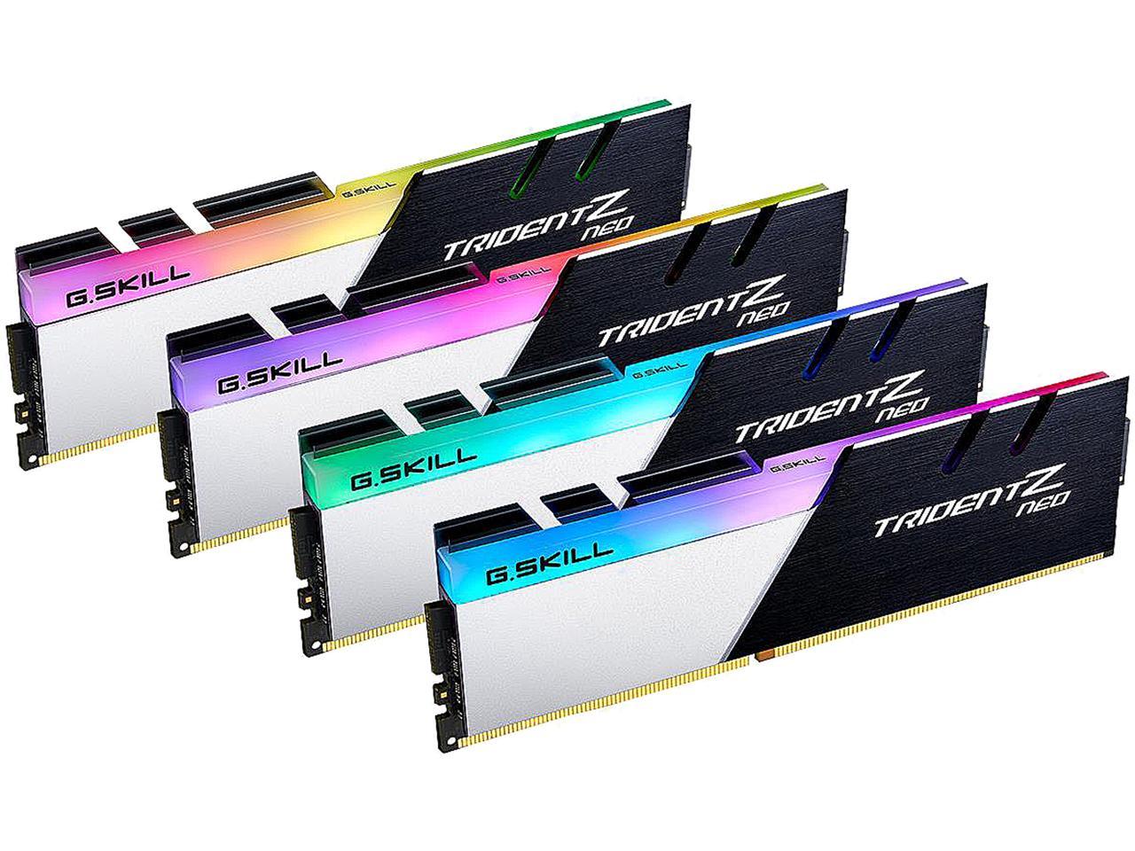 G.SKILL Trident Z Neo (For AMD Ryzen) Series 64GB (4 x 16GB) 288-Pin RGB DDR4 SDRAM DDR4 3600 (PC4 28800) Desktop Memory Model F4-3600C18Q-64GTZN