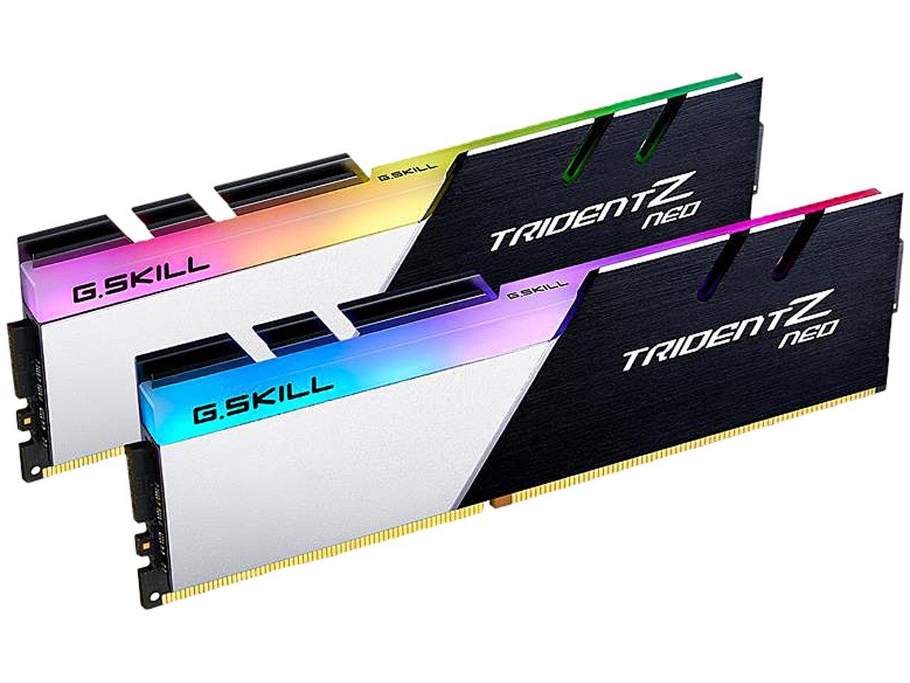 G.SKILL Trident Z Neo (For AMD Ryzen) Series 16GB (2 x 8GB) 288-Pin RGB DDR4 SDRAM DDR4 3000 (PC4 24000) Desktop Memory Model F4-3000C16D-16GTZN