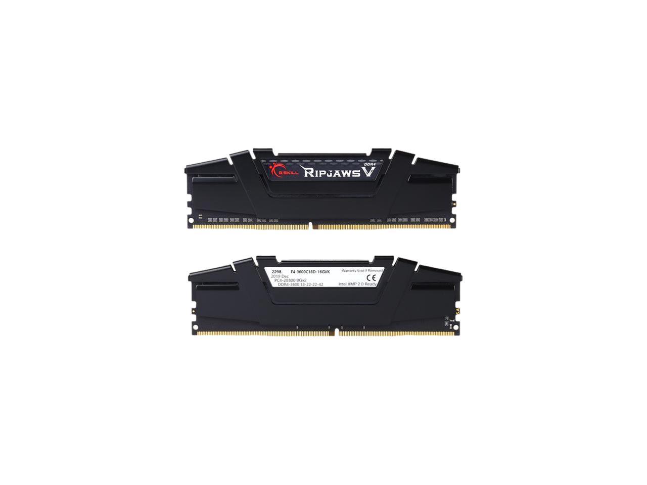 G.SKILL Ripjaws V Series 16GB (2 x 8GB) 288-Pin DDR4 SDRAM DDR4 3600 (PC4 28800) Desktop Memory Model F4-3600C18D-16GVK