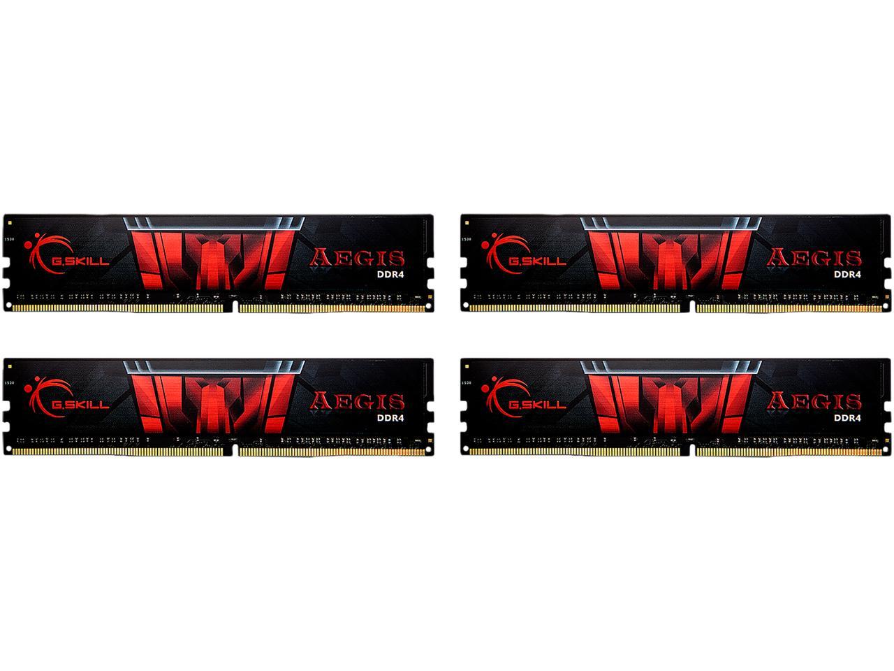 G.SKILL Aegis 32GB (4 x 8GB) 288-Pin DDR4 SDRAM DDR4 3200 (PC4 25600) Memory Kit Model F4-3200C16Q-32GIS