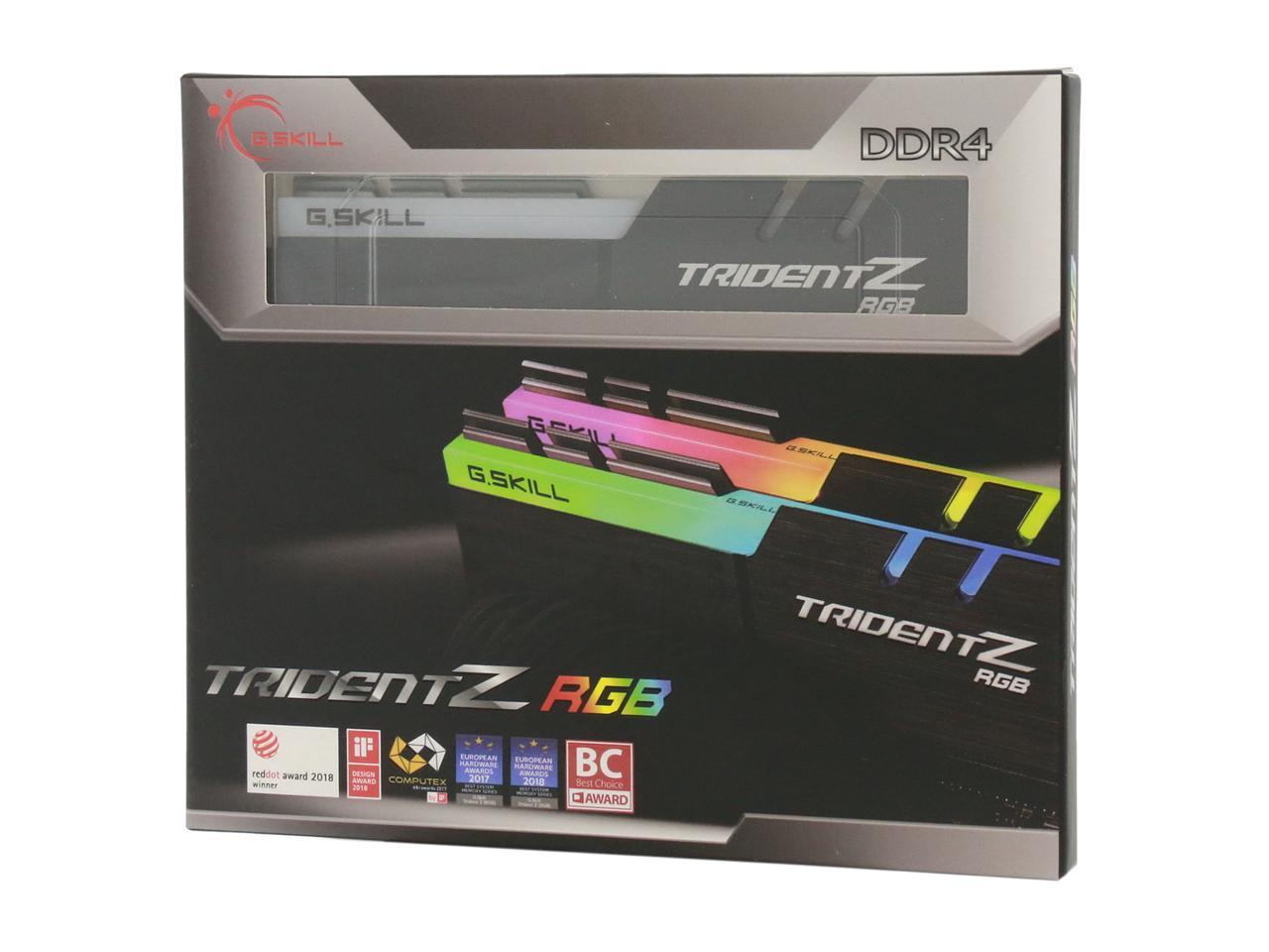 G.SKILL TridentZ RGB Series 16GB (2 x 8GB) 288-Pin DDR4 SDRAM DDR4 3600 (PC4 28800) Desktop Memory Model F4-3600C16D-16GTZRC