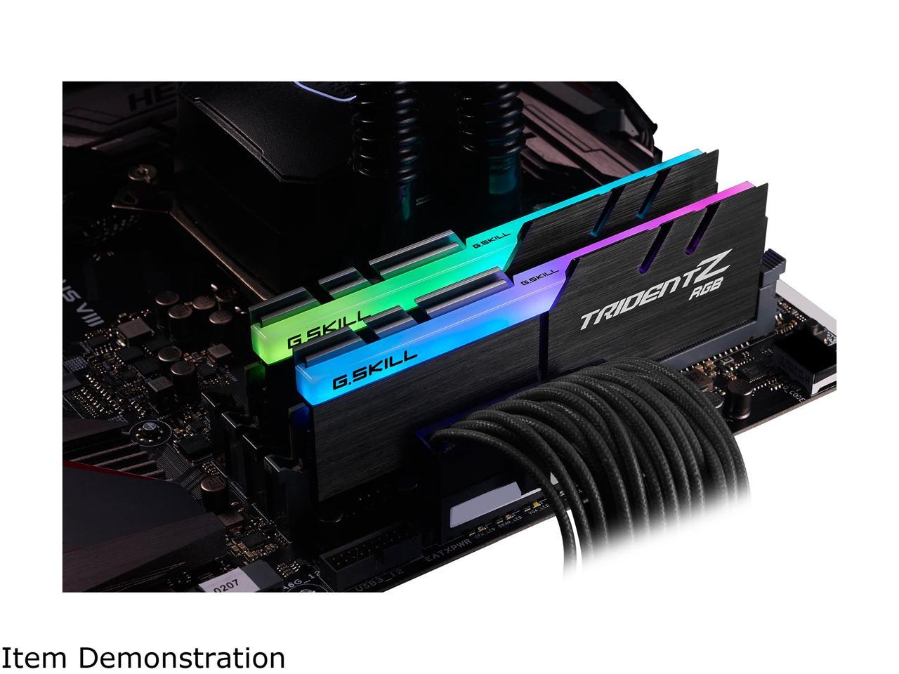 G.SKILL TridentZ RGB Series 32GB (2 x 16GB) 288-Pin DDR4 SDRAM DDR4 3600 (PC4 28800) Intel XMP 2.0 Desktop Memory Model F4-3600C16D-32GTZRC