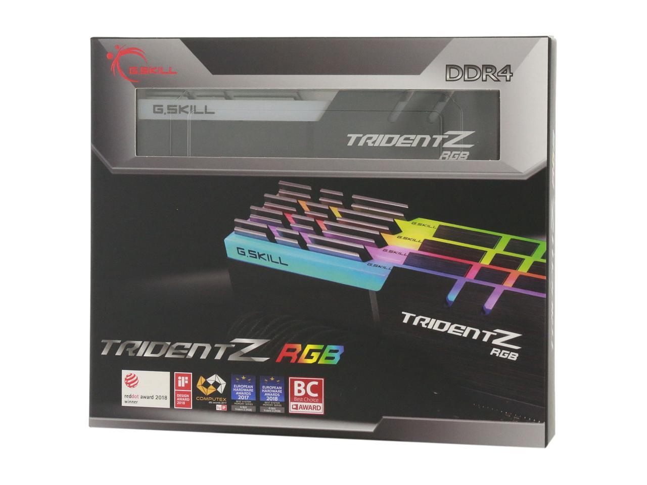 G.SKILL TridentZ RGB Series 32GB (4 x 8GB) 288-Pin DDR4 SDRAM DDR4 3600 (PC4 28800) Desktop Memory Model F4-3600C18Q-32GTZR