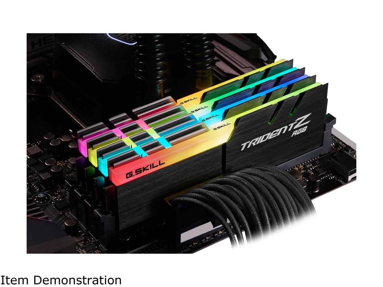 G.SKILL TridentZ RGB Series 64GB (4 x 16GB) 288-Pin DDR4 SDRAM DDR4 3600 (PC4 28800) Desktop Memory Model F4-3600C18Q-64GTZR