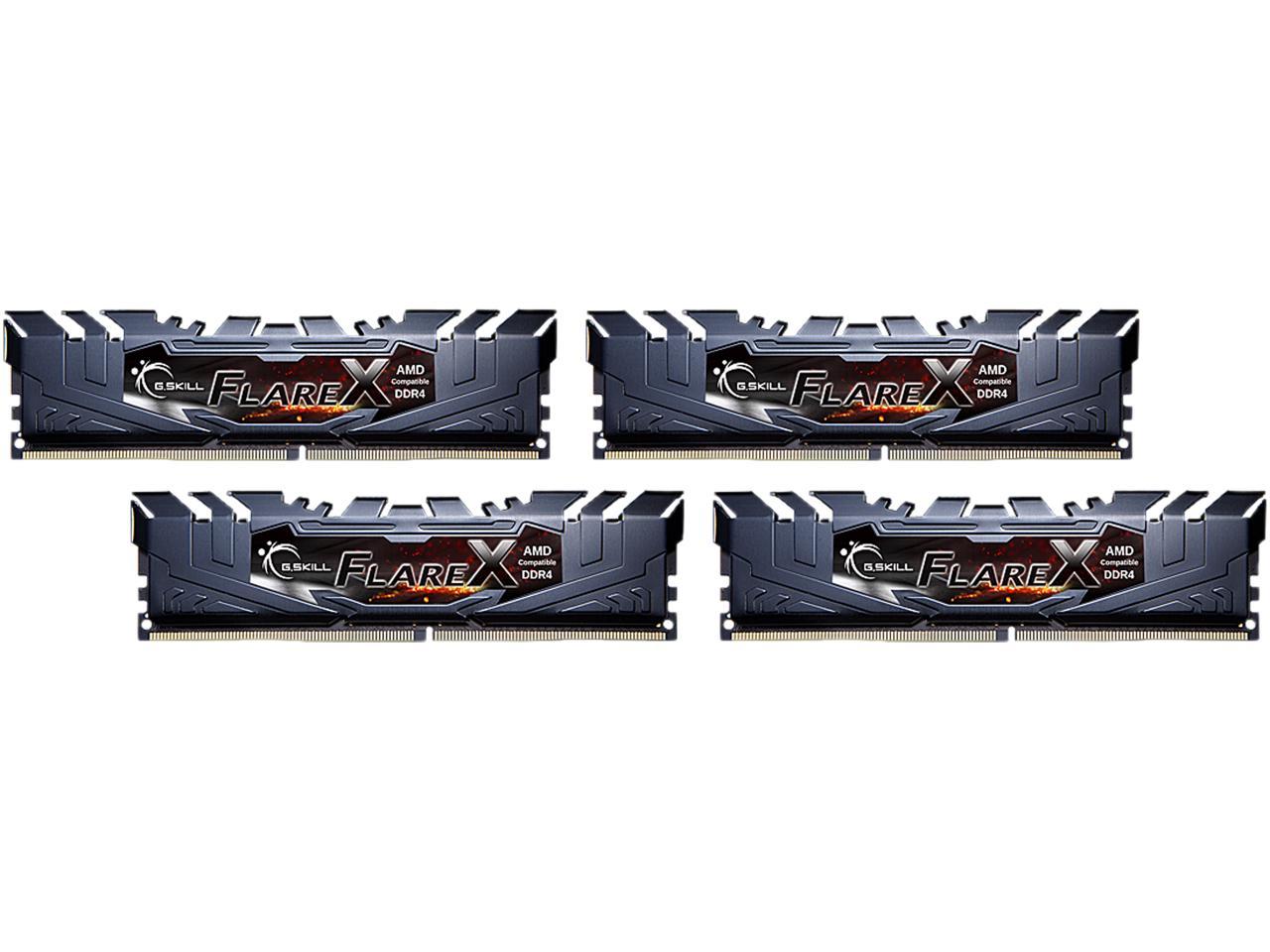 G.SKILL Flare X Series 64GB (4 x 16GB) 288-Pin DDR4 SDRAM DDR4 3200 (PC4 25600) Desktop Memory Model F4-3200C16Q-64GFX