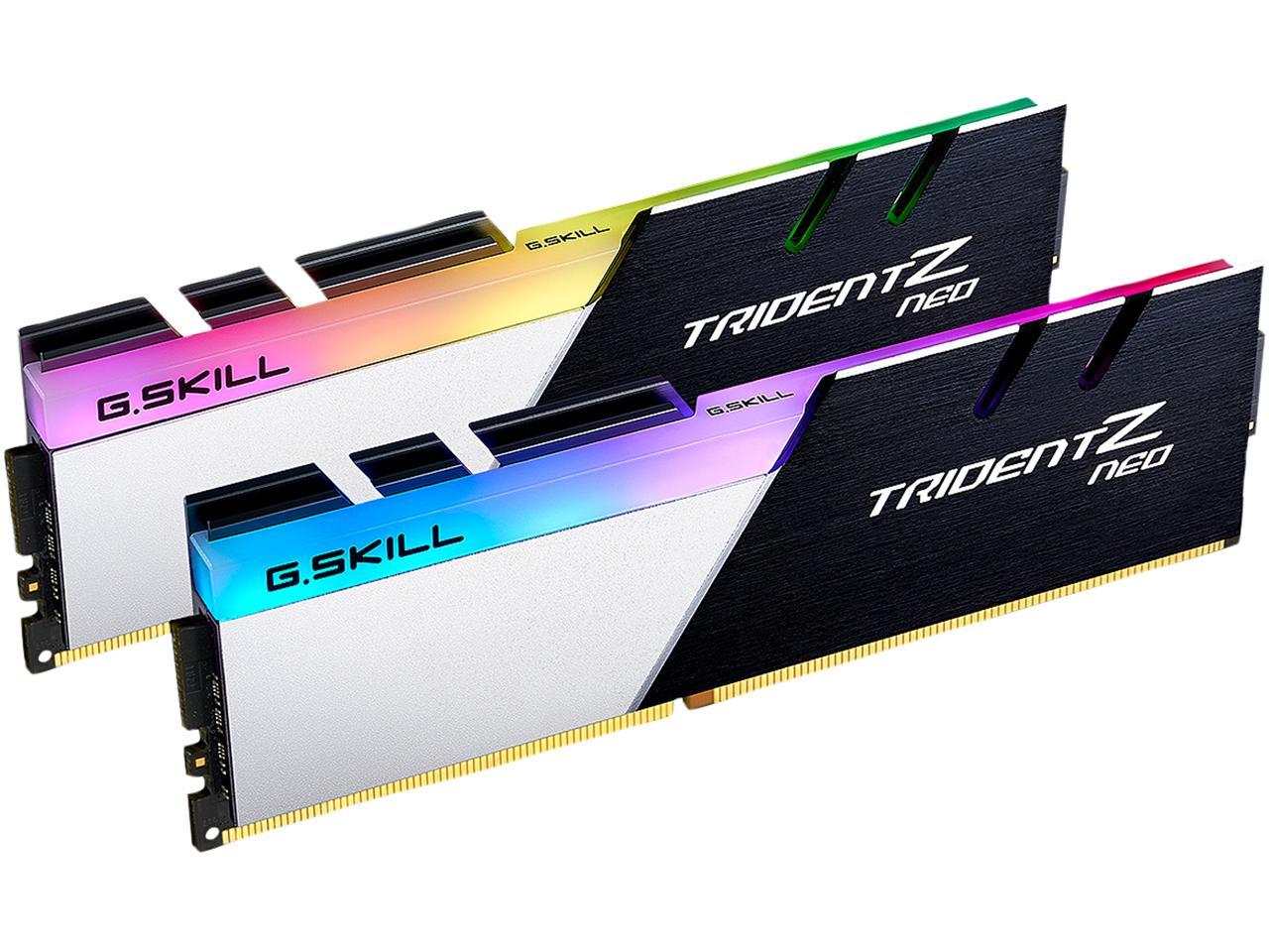 G.SKILL Trident Z Neo Series 64GB (2 x 32GB) 288-Pin DDR4 SDRAM DDR4 3200 (PC4 25600) Intel XMP 2.0 Desktop Memory Model F4-3200C16D-64GTZN