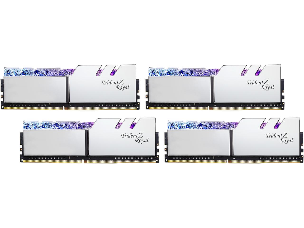 G.SKILL Trident Z Royal Series 128GB (4 x 32GB) 288-Pin DDR4 SDRAM DDR4 2666 (PC4 21300) Desktop Memory Model F4-2666C18Q-128GTRS