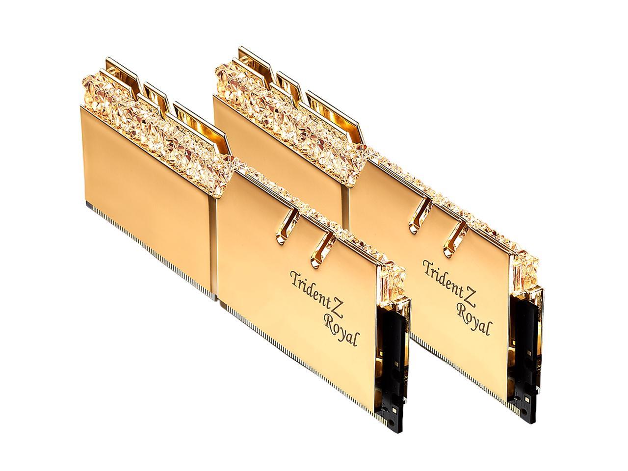 G.SKILL Trident Z Royal Series 64GB (2 x 32GB) 288-Pin DDR4 SDRAM DDR4 3200 (PC4 25600) Desktop Memory Model F4-3200C16D-64GTRG