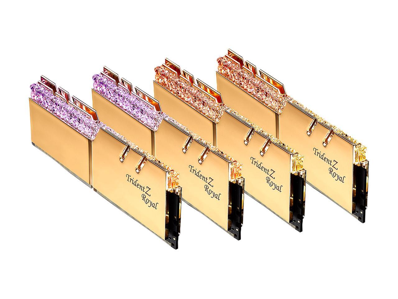 G.SKILL Trident Z Royal Series 128GB (4 x 32GB) 288-Pin DDR4 SDRAM DDR4 3200 (PC4 25600) Desktop Memory Model F4-3200C16Q-128GTRG