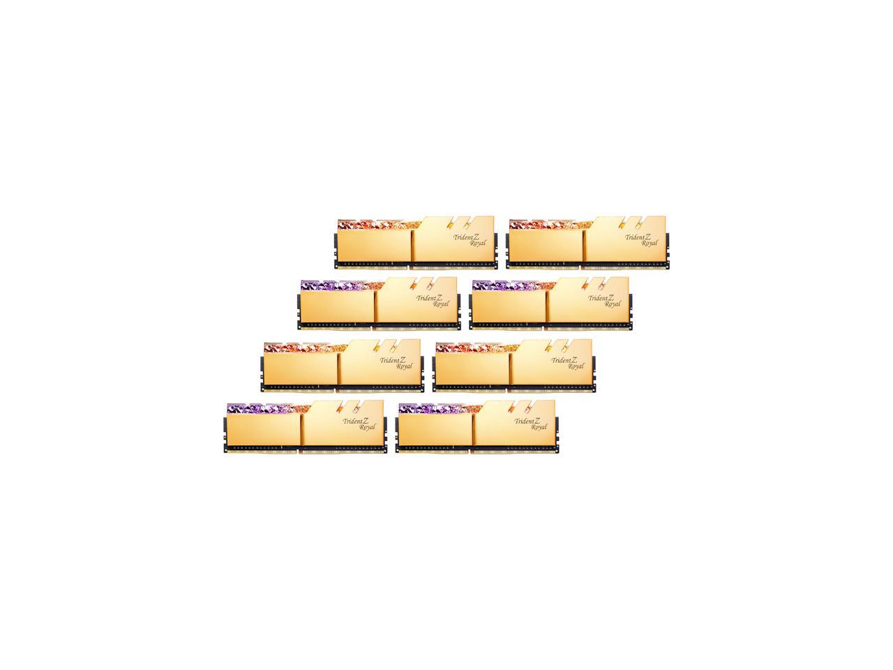 G.SKILL Trident Z Royal Series 64GB (8 x 8GB) 288-Pin DDR4 SDRAM DDR4 4000 (PC4 32000) Desktop Memory Model F4-4000C15Q2-64GTRG