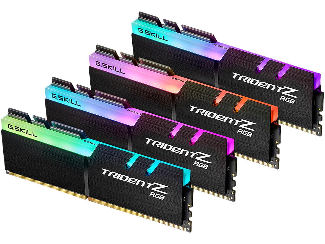 G.SKILL TridentZ RGB Series 128GB (4 x 32GB) 288-Pin DDR4 SDRAM DDR4 2666 (PC4 21300) Intel XMP 2.0 Desktop Memory Model F4-2666C18Q-128GTZR