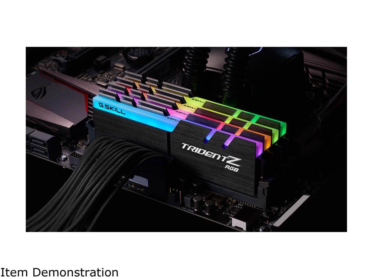 G.SKILL TridentZ RGB Series 128GB (4 x 32GB) 288-Pin DDR4 SDRAM DDR4 2666 (PC4 21300) Intel XMP 2.0 Desktop Memory Model F4-2666C18Q-128GTZR