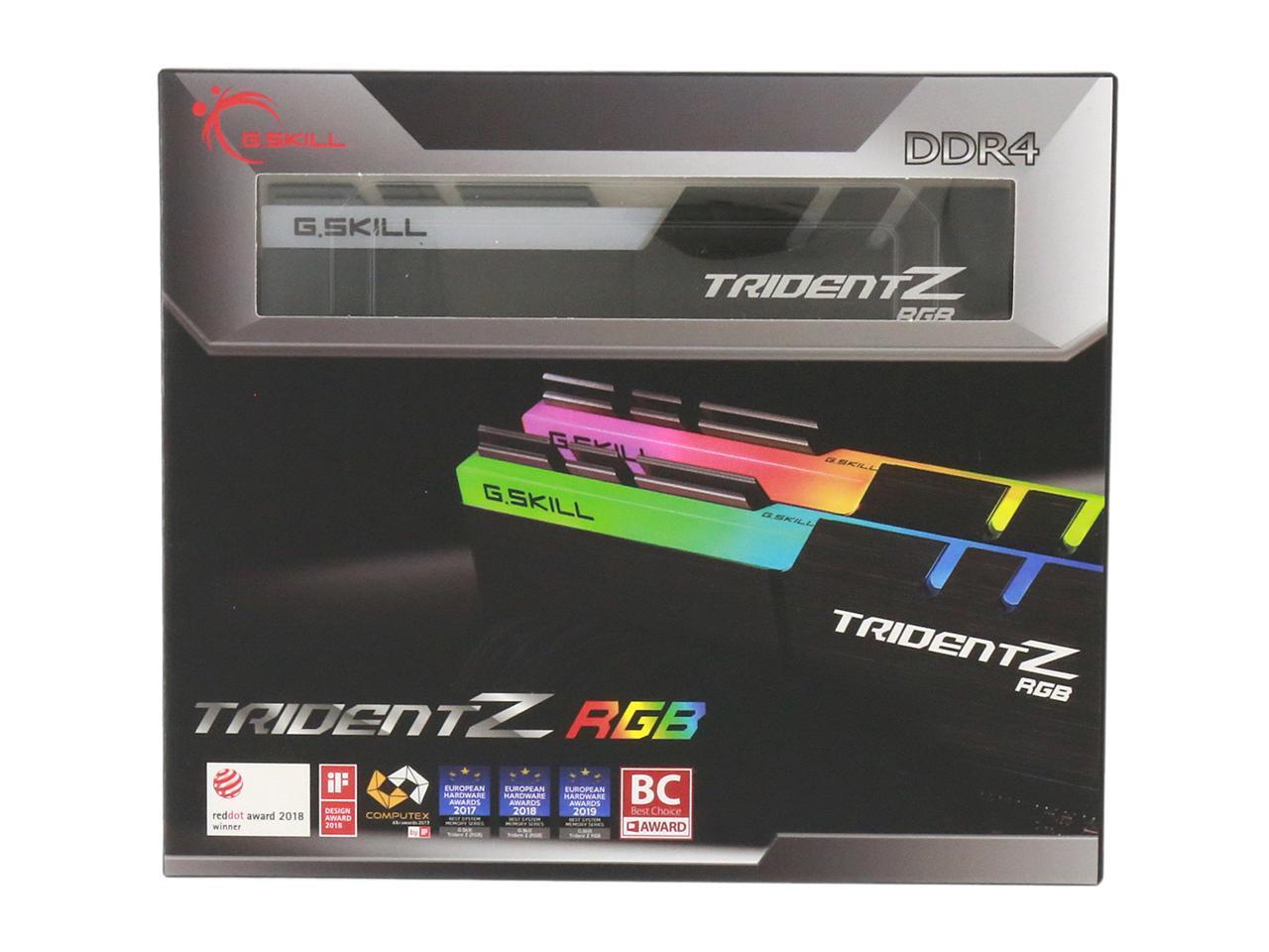 G.SKILL TridentZ RGB Series 64GB (2 x 32GB) 288-Pin DDR4 SDRAM DDR4 3600 (PC4 28800) Intel XMP 2.0 Desktop Memory Model F4-3600C18D-64GTZR