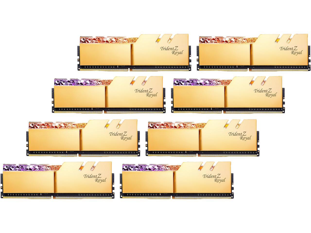 G.SKILL Trident Z Royal Series 256GB (8 x 32GB) 288-Pin PC RAM DDR4 3600 (PC4 28800) Intel XMP 2.0 Desktop Memory Model F4-3600C18Q2-256GTRG