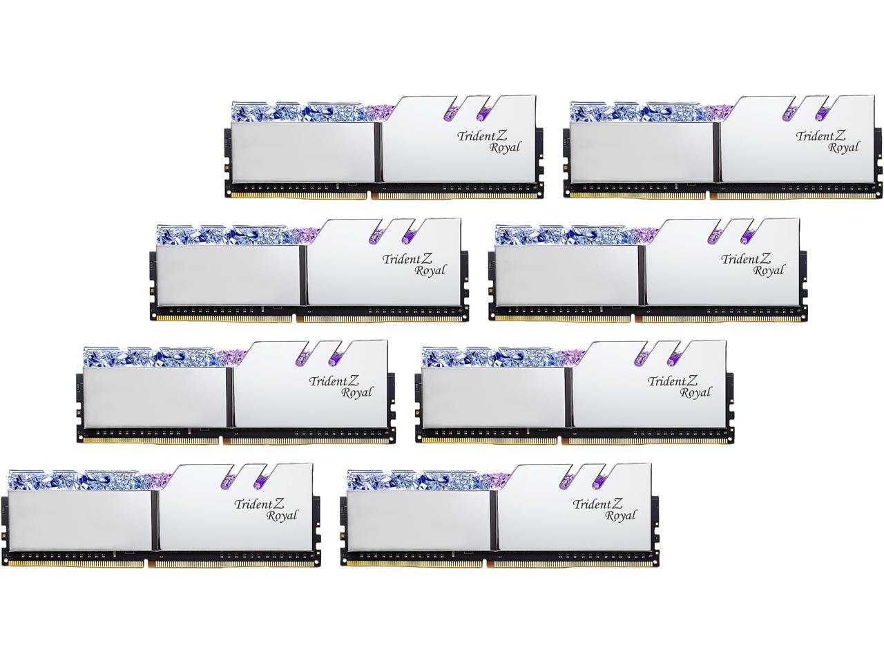 G.SKILL Trident Z Royal Series 256GB (8 x 32GB) 288-Pin DDR4 SDRAM DDR4 3600 (PC4 28800) Intel XMP 2.0 Desktop Memory Model F4-3600C18Q2-256GTRS