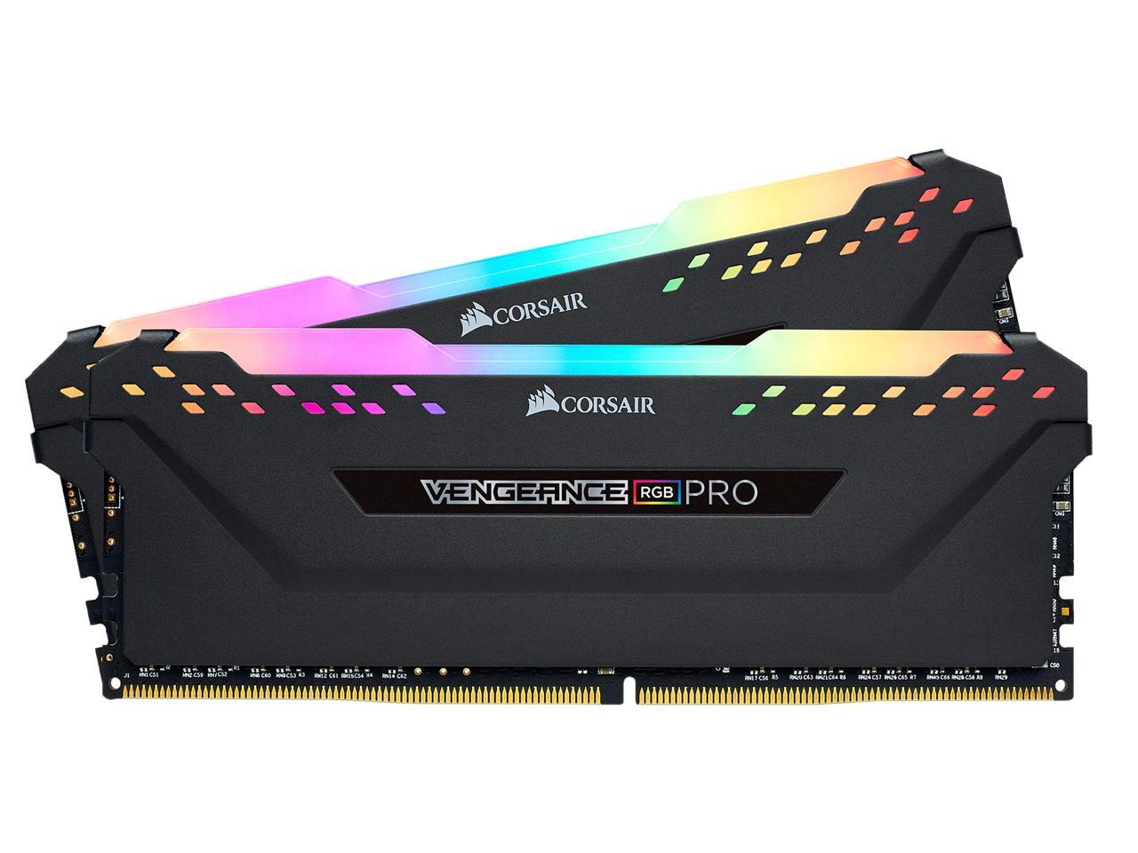 CORSAIR Vengeance RGB Pro 32GB (2 x 16GB) 288-Pin PC RAM DDR4 2666 (PC4 21300) Desktop Memory Model CMW32GX4M2A2666C16  **Open Box **