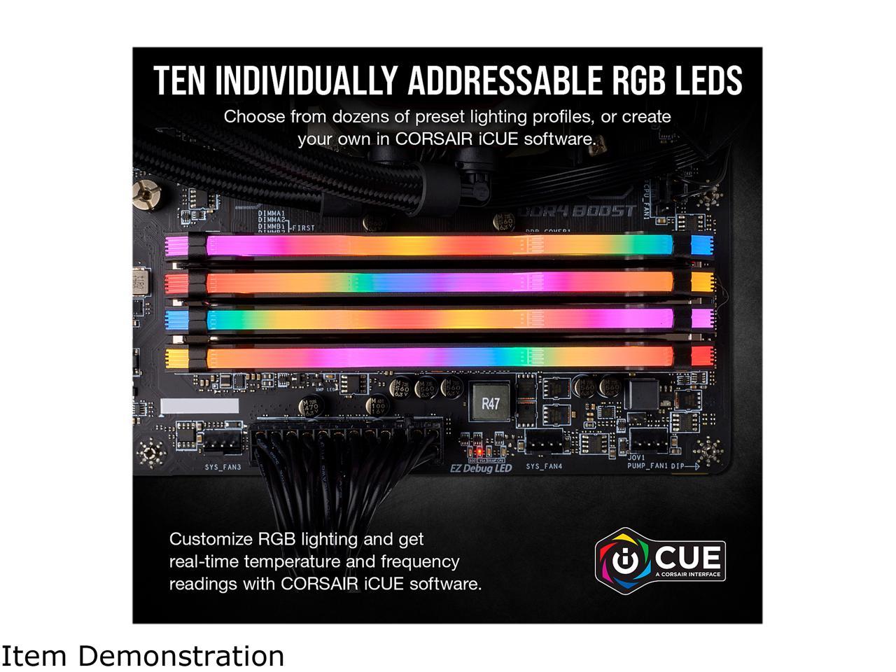 CORSAIR Vengeance RGB Pro 32GB (2 x 16GB) 288-Pin PC RAM DDR4 2666 (PC4 21300) Desktop Memory Model CMW32GX4M2A2666C16  **Open Box **