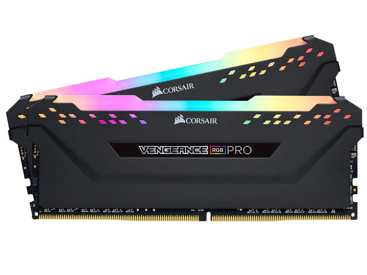 CORSAIR Vengeance RGB Pro 64GB (2 x 32GB) 288-Pin PC RAM DDR4 3200 (PC4 25600) Desktop Memory Model CMW64GX4M2E3200C16  **Open Box **