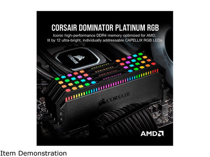 CORSAIR Dominator Platinum RGB (AMD Ryzen Ready) 32GB (2 x 16GB) 288-Pin DDR4 3600 (PC4 28800) AMD Optimized Desktop Memory Model CMT32GX4M2Z3600C18 **Open Box **
