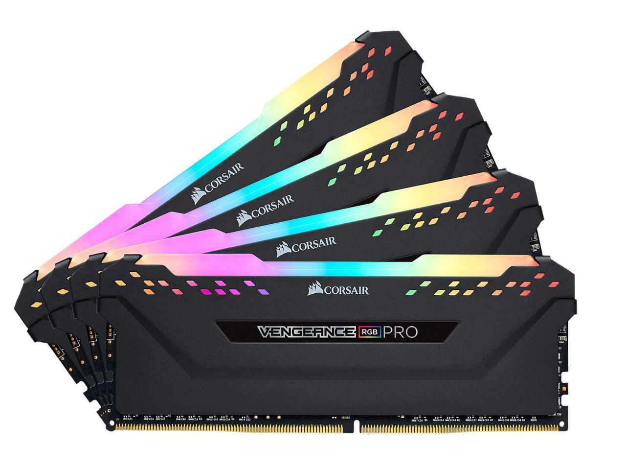 CORSAIR Vengeance RGB Pro 64GB (4 x 16GB) 288-Pin PC RAM DDR4 3600 (PC4 28800) Desktop Memory Model CMW64GX4M4D3600C18 **Open Box **