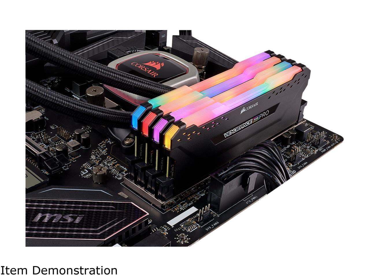 CORSAIR Vengeance RGB Pro 64GB (4 x 16GB) 288-Pin PC RAM DDR4 3600 (PC4 28800) Desktop Memory Model CMW64GX4M4D3600C18 **Open Box **