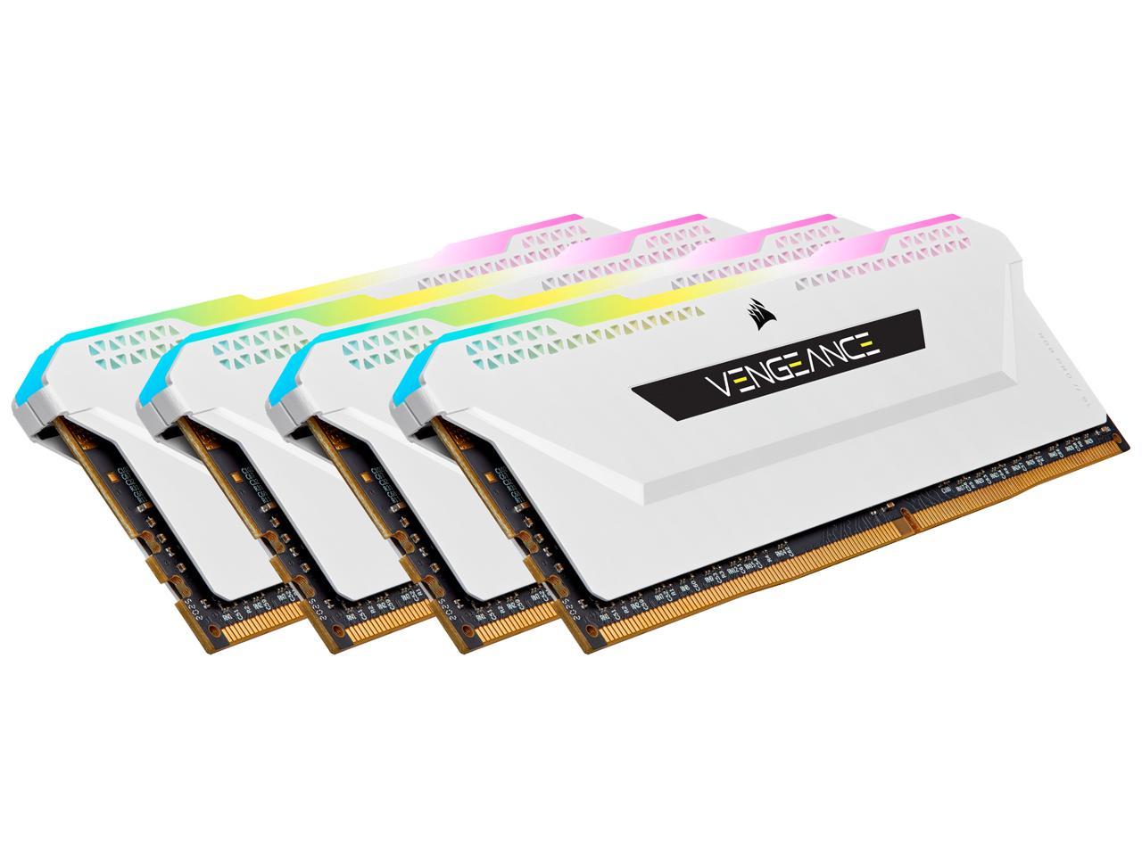 CORSAIR Vengeance RGB Pro SL 64GB (4 x 16GB) 288-Pin PC RAM DDR4 3600 (PC4 28800) Desktop Memory Model CMH64GX4M4D3600C18W  **Open Box **