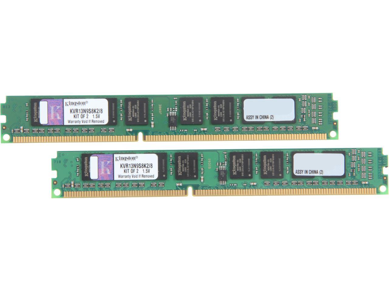 Kingston 8GB (2 x 4GB) 240-Pin DDR3 SDRAM DDR3 1333 Desktop Memory Model KVR13N9S8K2/8