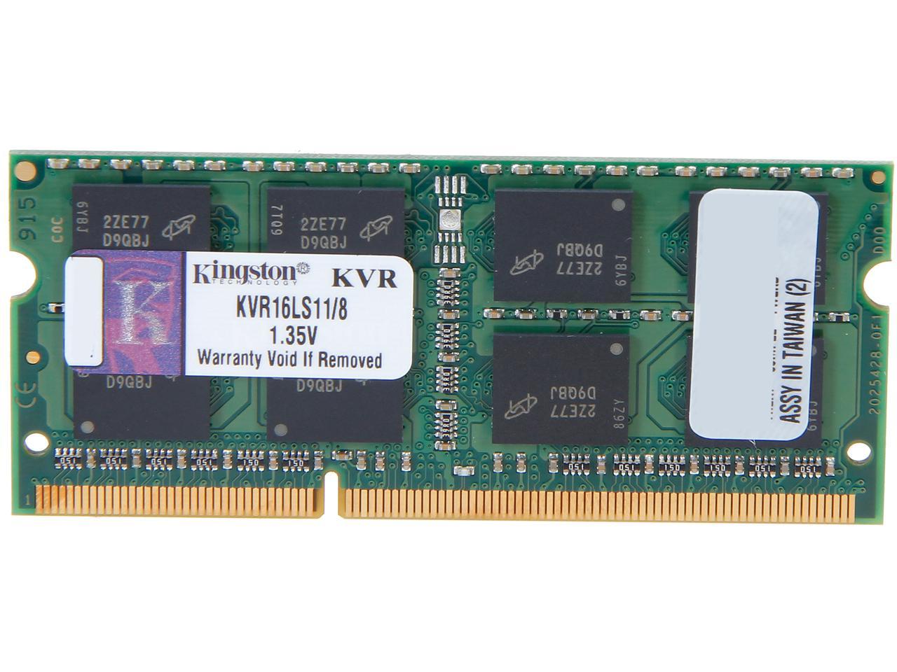 Kingston 8GB 204-Pin DDR3 SO-DIMM DDR3L 1600 (PC3L 12800) Laptop Memory Model KVR16LS11/8