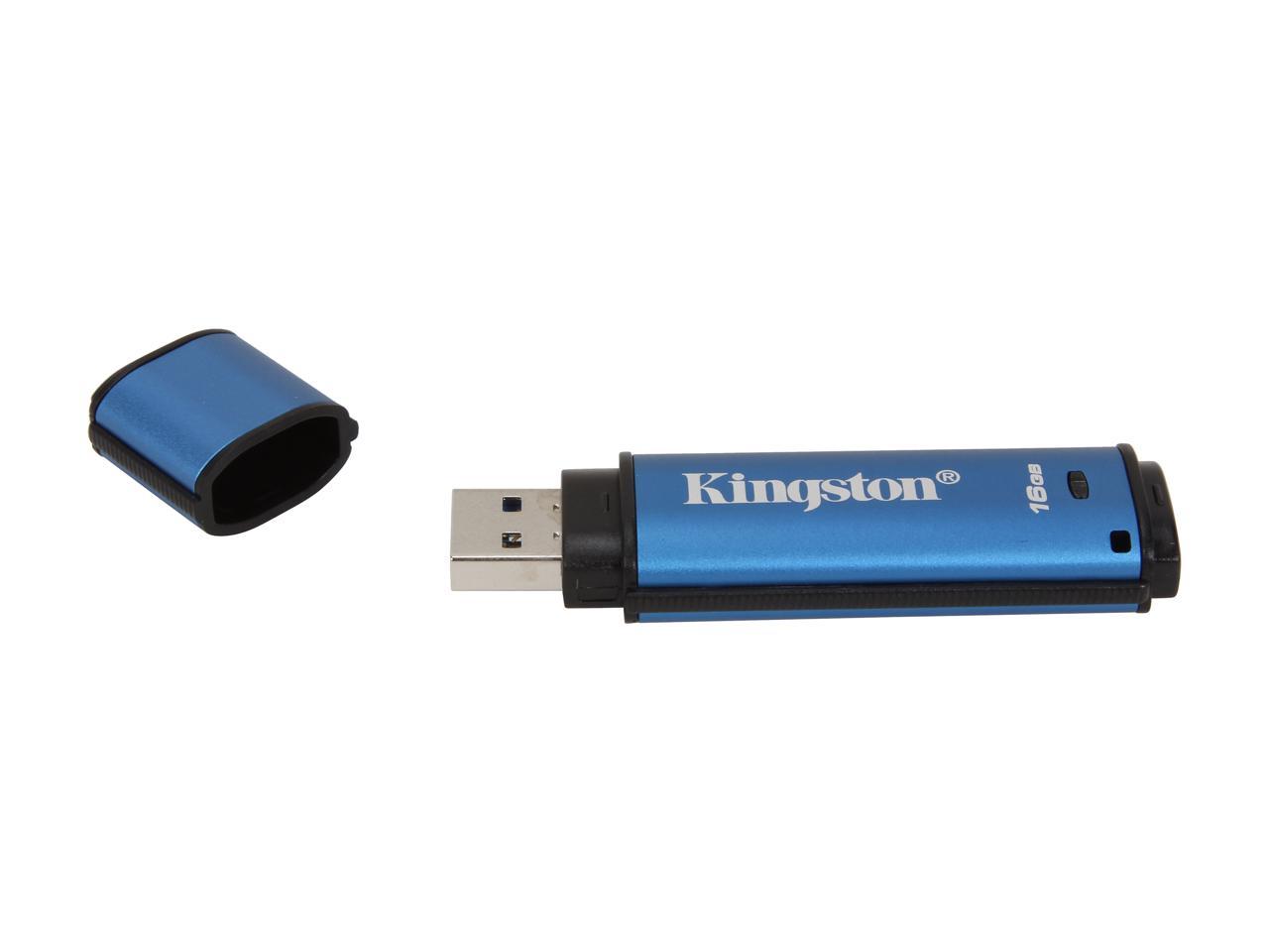 Kingston 16GB Data Traveler AES Encrypted Vault Privacy 256Bit USB 3.0 Flash Drive (DTVP30/16GB)