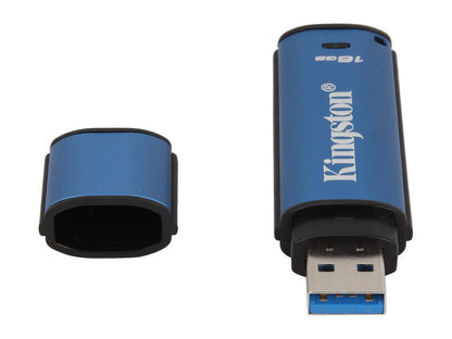 Kingston 16GB Data Traveler AES Encrypted Vault Privacy 256Bit USB 3.0 Flash Drive (DTVP30/16GB)