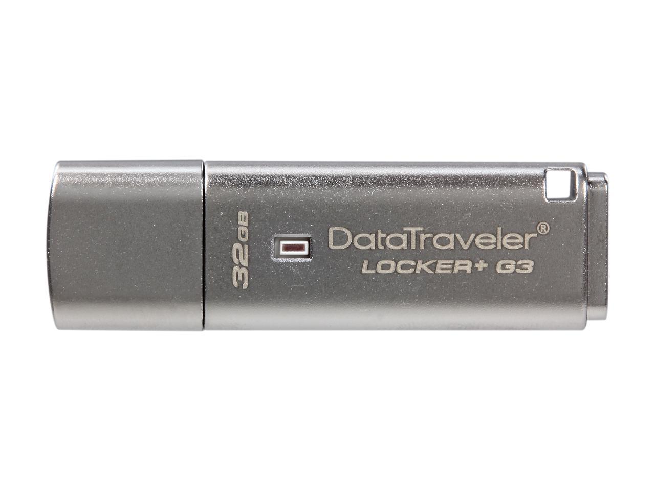 Kingston 32GB Data Traveler Locker + G3, USB 3.0 Flash Drive with Personal Data Security & Automatic Cloud Backup (DTLPG3/32GB)