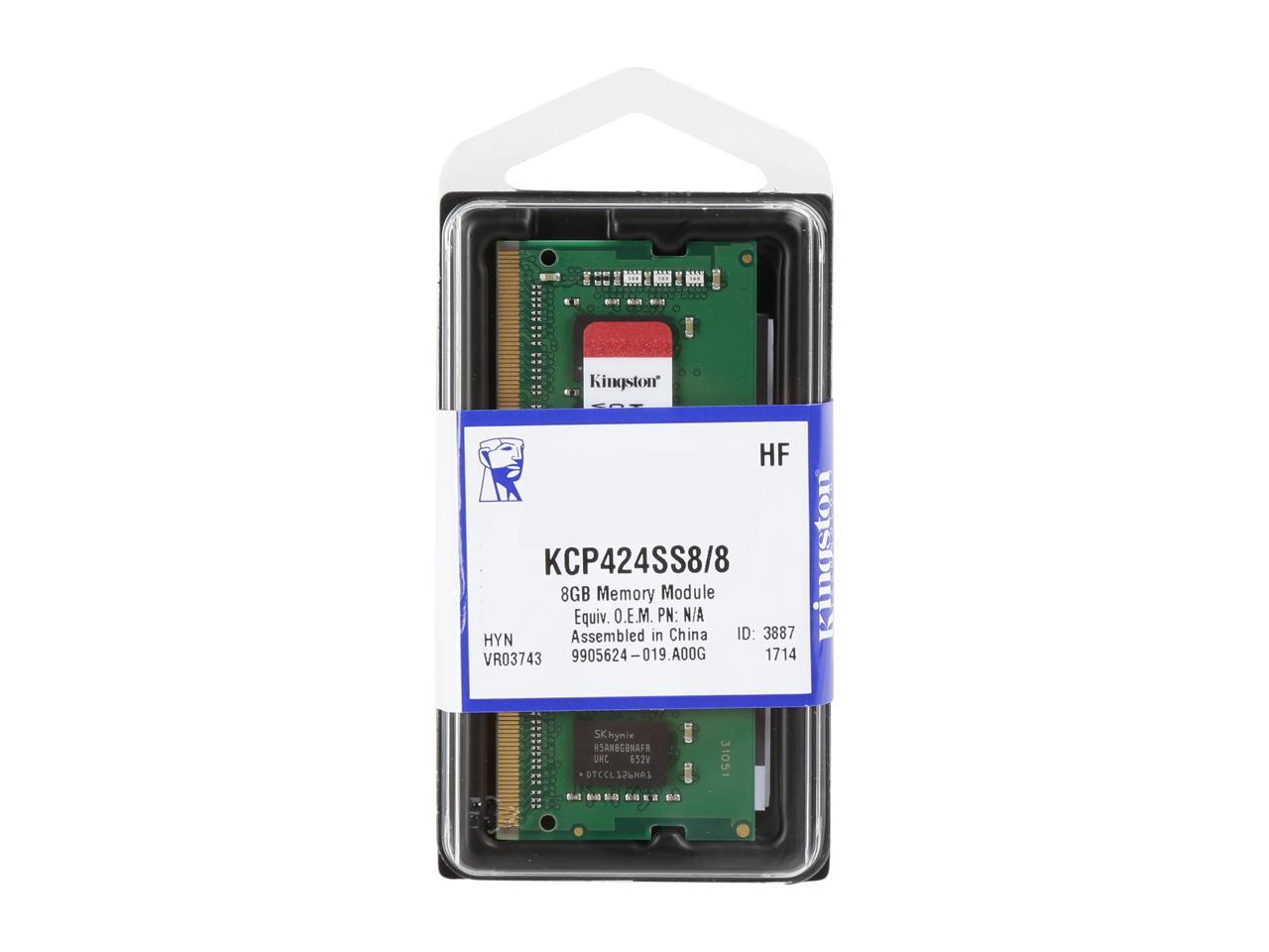 Kingston 8GB (1 x 8GB) DDR4 2400MHz DRAM (Notebook Memory) 1.2V SODIMM (260-Pin) KCP424SS8/8