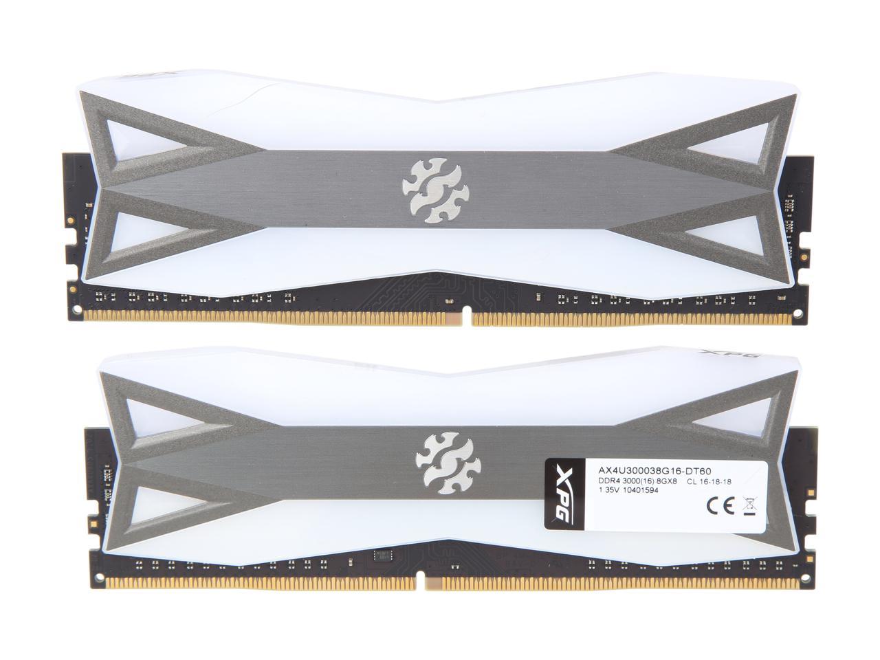 XPG SPECTRIX D60G 16GB (2 x 8GB) 288-Pin DDR4 SDRAM DDR4 3000 (PC4 24000) RGB Desktop Memory Model AX4U300038G16-DT60