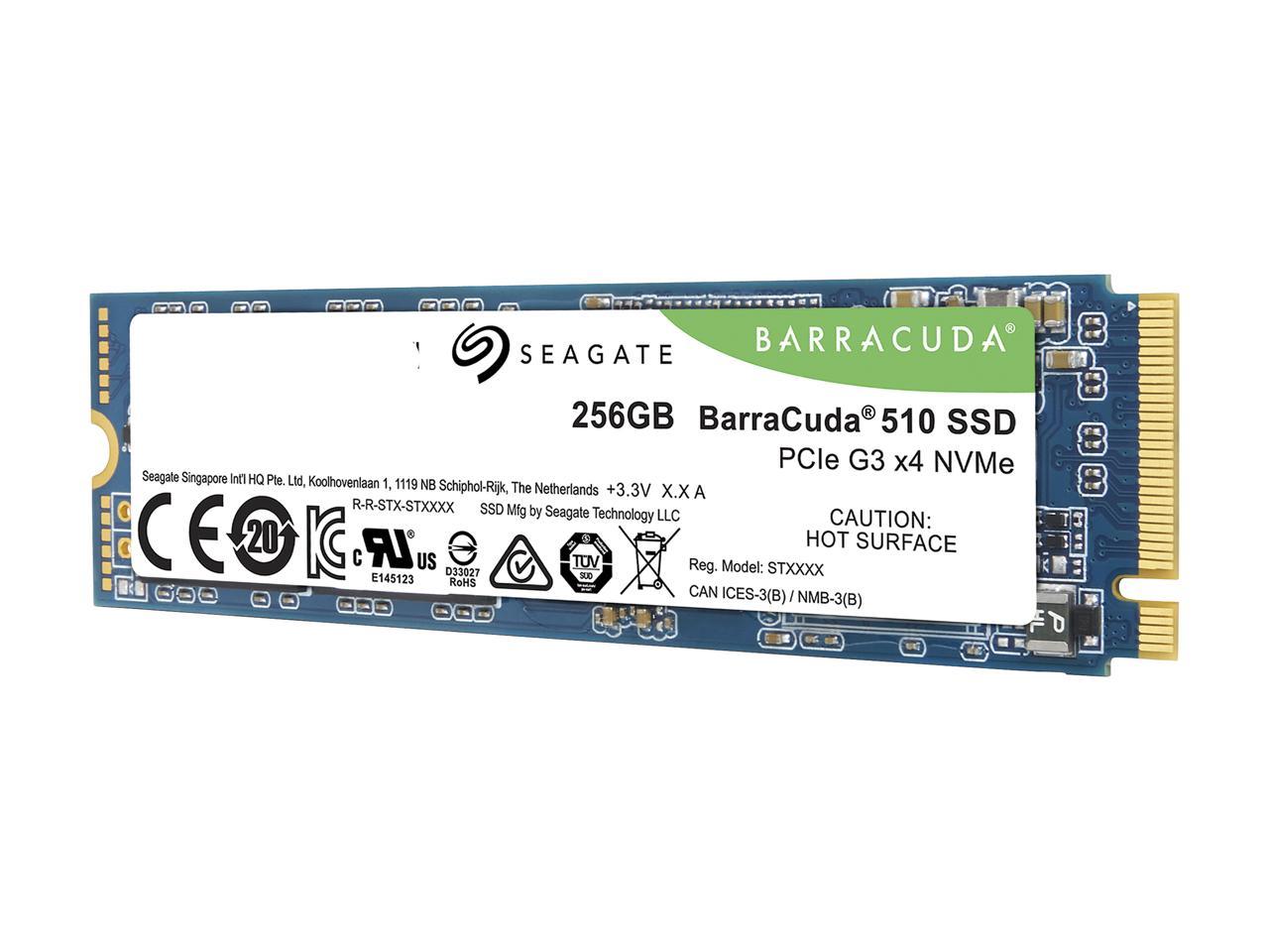 Seagate BarraCuda 510 M.2 2280 256GB PCIe G3 x4, NVMe 1.3 3D TLC Internal Solid State Drive (SSD) ZP256CM30041