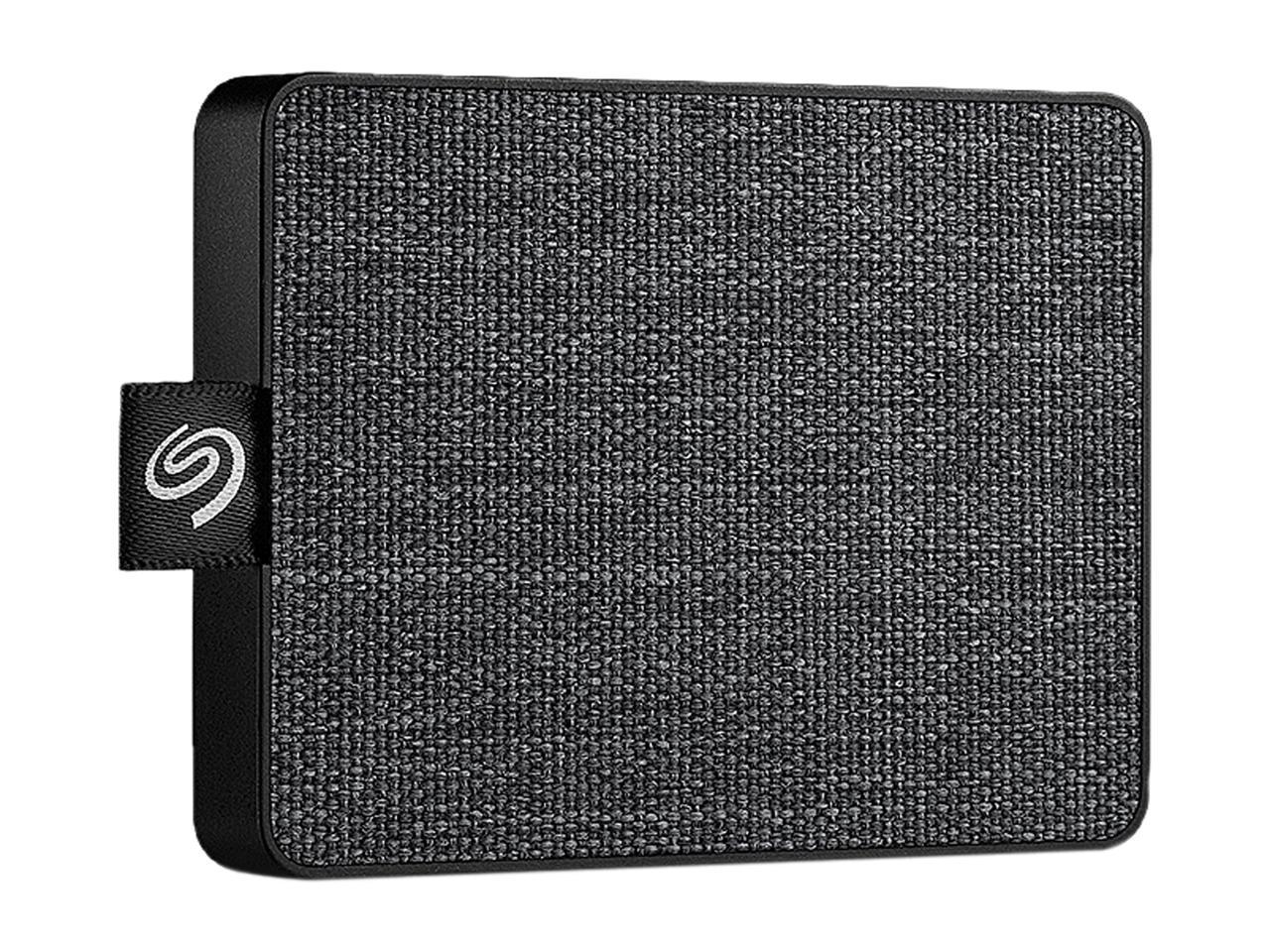 Seagate One Touch SSD 500GB USB 3.0 External / Portable Solid State Drive for PC Laptop and Mac - Black (STJE500400)