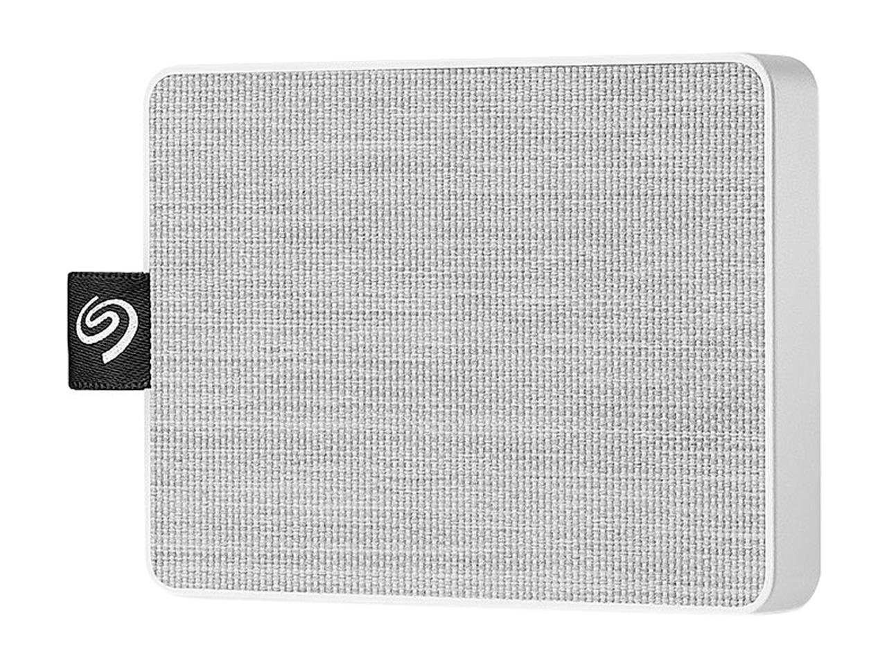 Seagate One Touch SSD 500GB USB 3.0 External / Portable Solid State Drive for PC Laptop and Mac - White (STJE500402)
