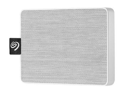 Seagate One Touch SSD 500GB USB 3.0 External / Portable Solid State Drive for PC Laptop and Mac - White (STJE500402)