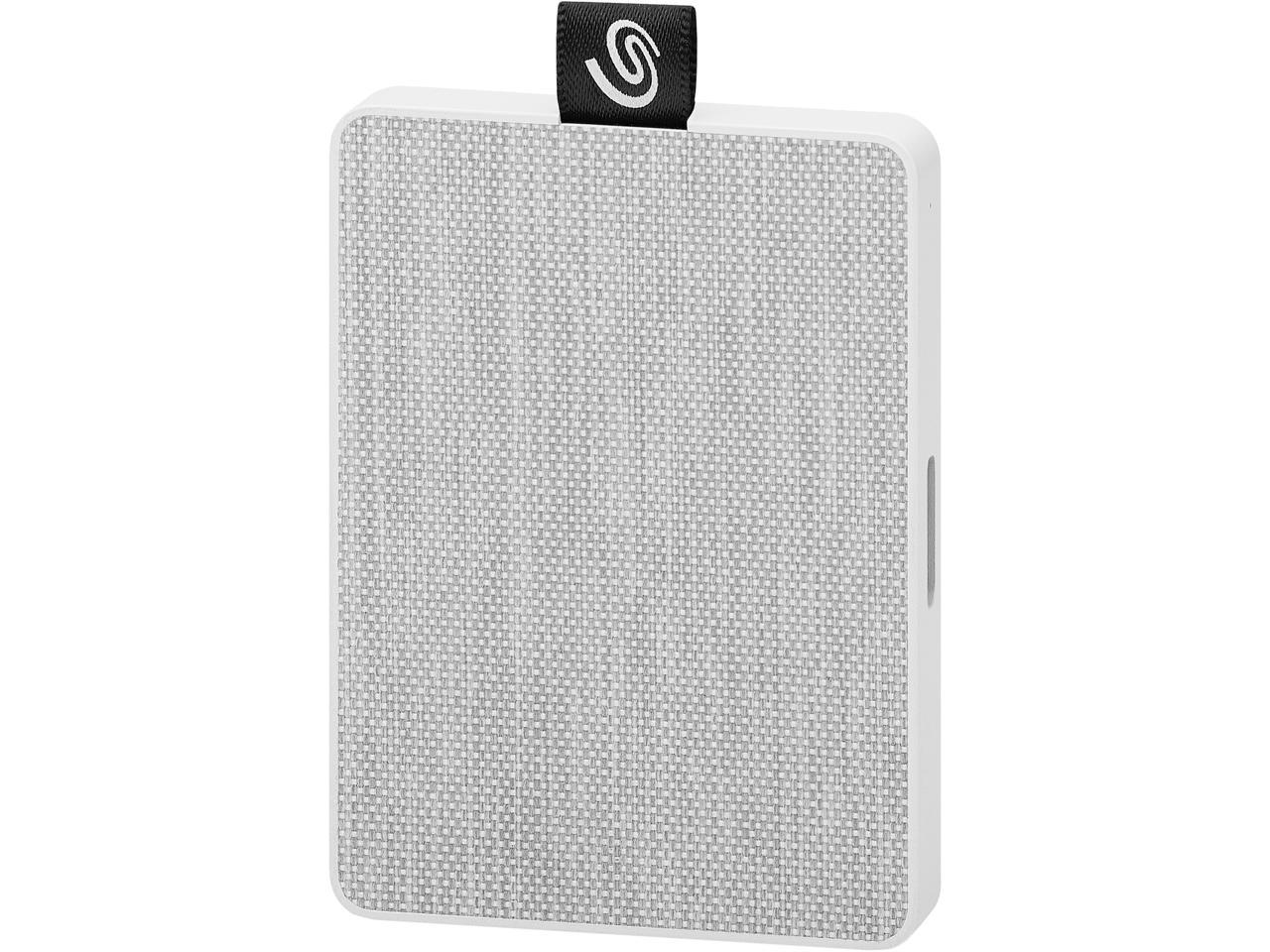 Seagate One Touch SSD 500GB USB 3.0 External / Portable Solid State Drive for PC Laptop and Mac - White (STJE500402)
