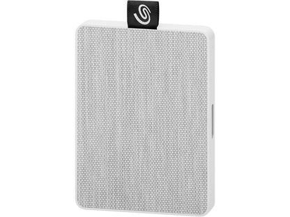 Seagate One Touch SSD 500GB USB 3.0 External / Portable Solid State Drive for PC Laptop and Mac - White (STJE500402)
