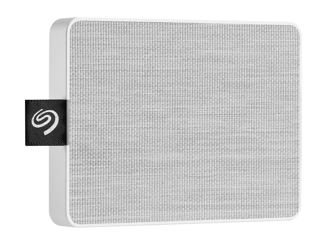 Seagate One Touch SSD 500GB USB 3.0 External / Portable Solid State Drive for PC Laptop and Mac - White (STJE500402)