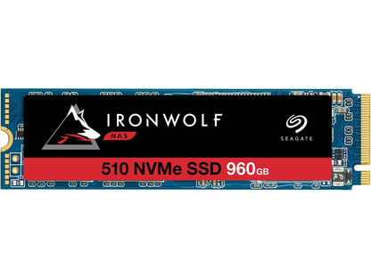 Seagate IronWolf 510 960GB NAS SSD Internal Solid State Drive - M.2 PCIe for Multibay RAID System Network Attached Storage, 2 Year Data Recovery (ZP960NM30011)