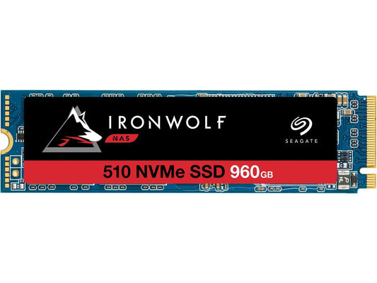 Seagate IronWolf 510 960GB NAS SSD Internal Solid State Drive - M.2 PCIe for Multibay RAID System Network Attached Storage, 2 Year Data Recovery (ZP960NM30011)