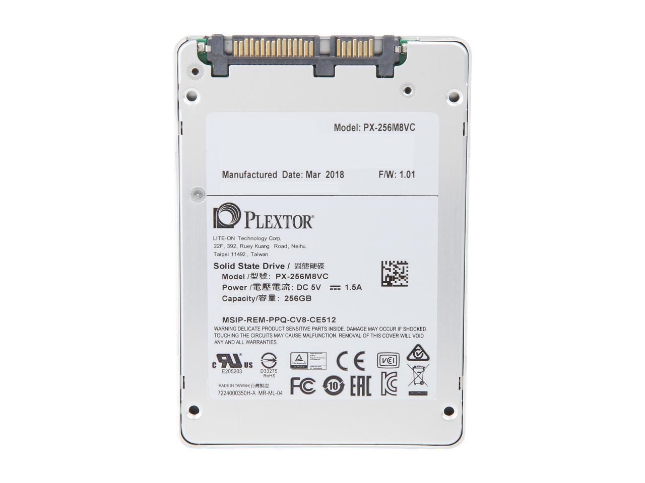 Plextor M8VC 2.5" 256GB SATA III 3D TLC Internal Solid State Drive (SSD) PX-256M8VC