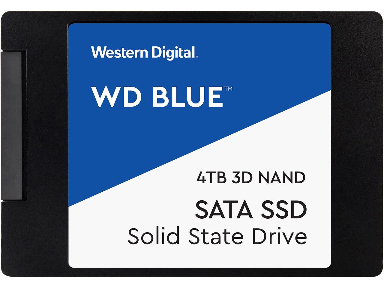Western Digital Blue 2.5" 4TB SATA III 3D NAND Internal Solid State Drive (SSD) WDS400T2B0A