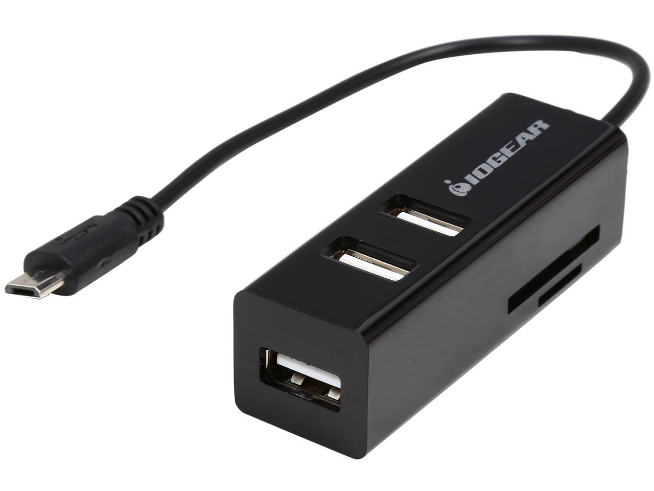 IOGEAR GOFRH202 USB OTG Android Card Reader & Hub