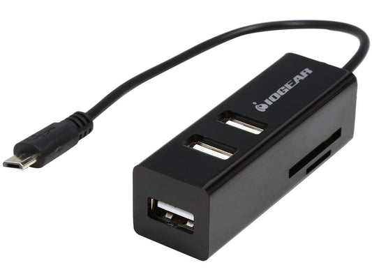 IOGEAR GOFRH202 USB OTG Android Card Reader & Hub