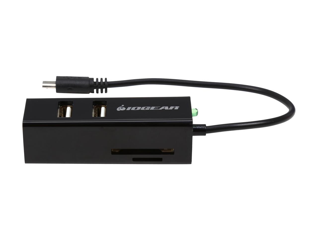 IOGEAR GOFRH202 USB OTG Android Card Reader & Hub