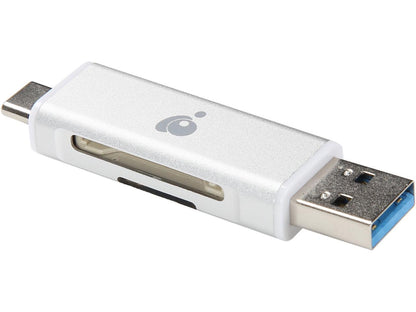 IOGEAR GFR3C12 SD/microSD USB-C / USB-A Duo Card Reader/Writer