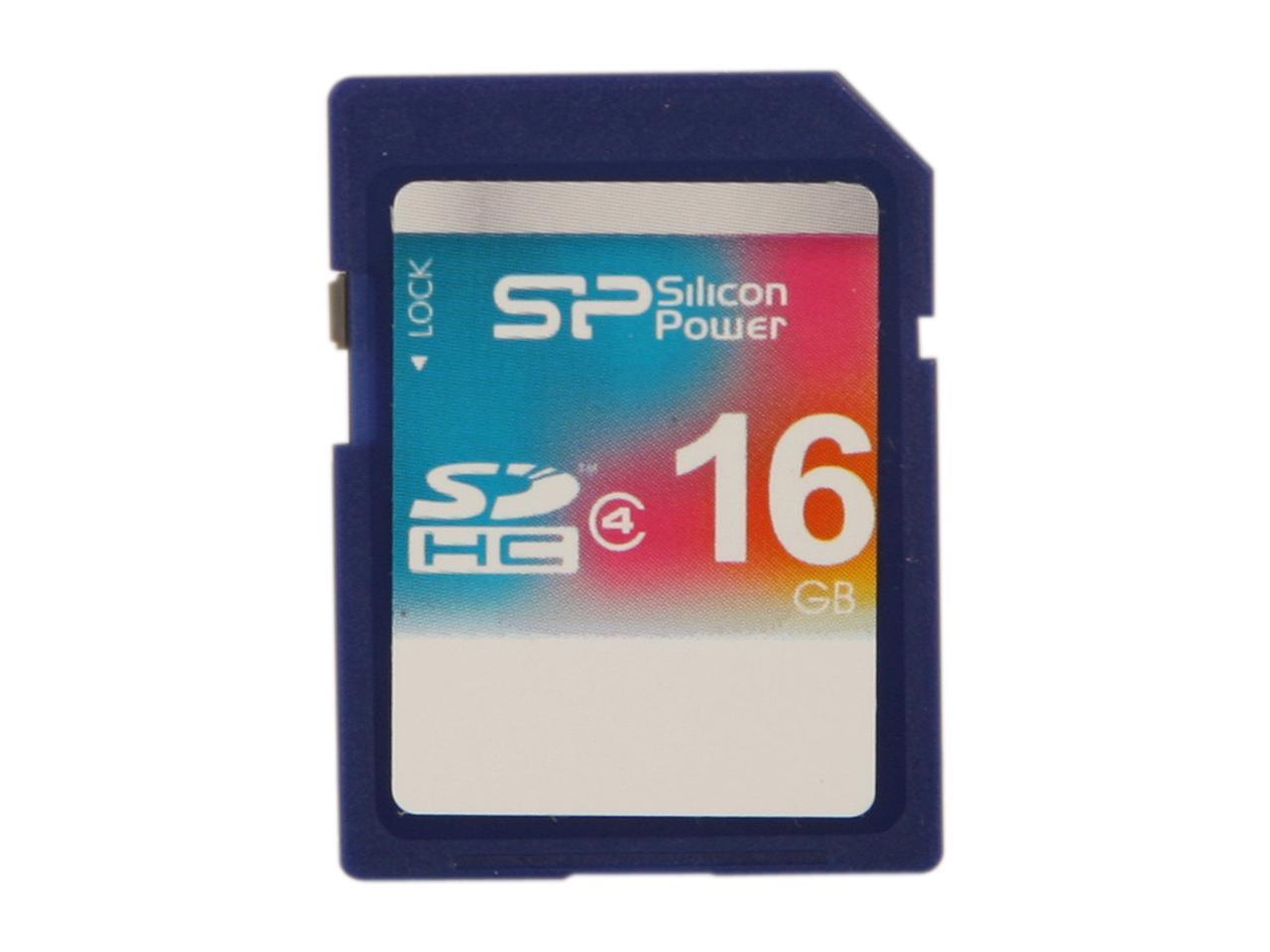 Silicon Power 16GB Secure Digital High-Capacity (SDHC) Flash Card Model SP016GBSDH004V10
